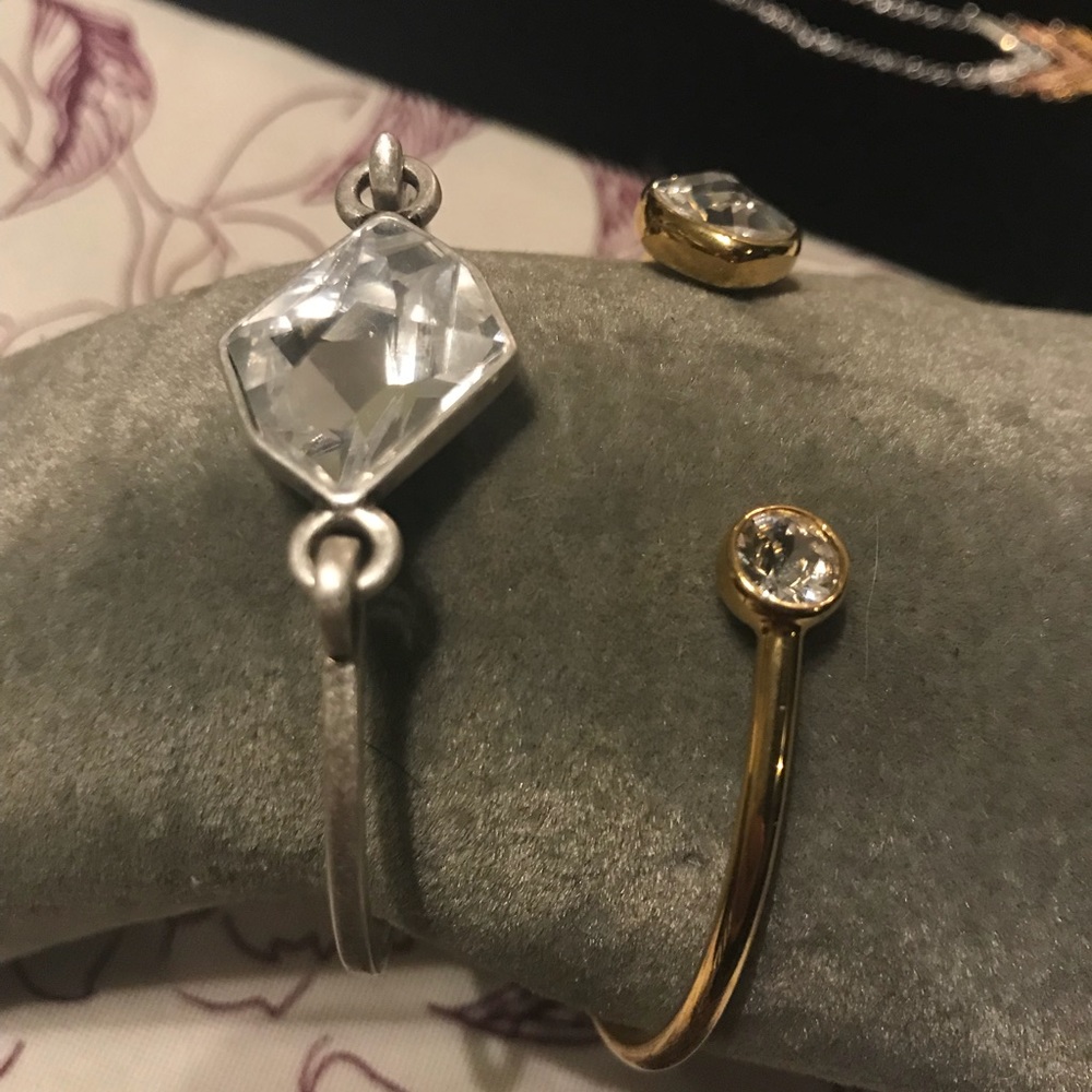 Gold cuff crystal Swarovski bracelet